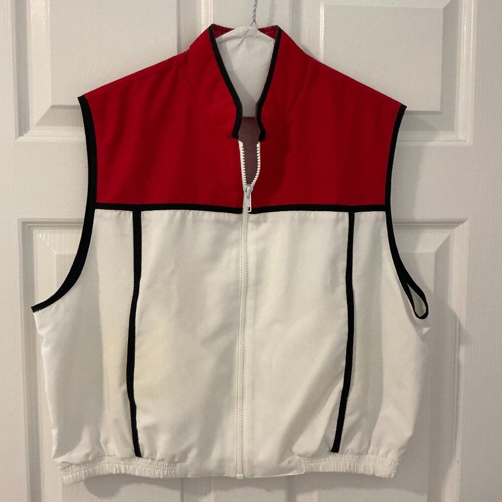 Lily's of Beverly Hills  Tennis Vest  Size M Red, White and Black Trim